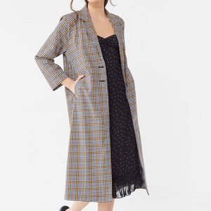 Urban Outfitters checkered duster coat